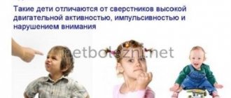 Distinctive signs of hyperactivity in children